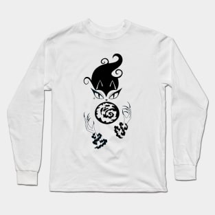 Witchy Kitty Crystal Ball Long Sleeve T-Shirt
